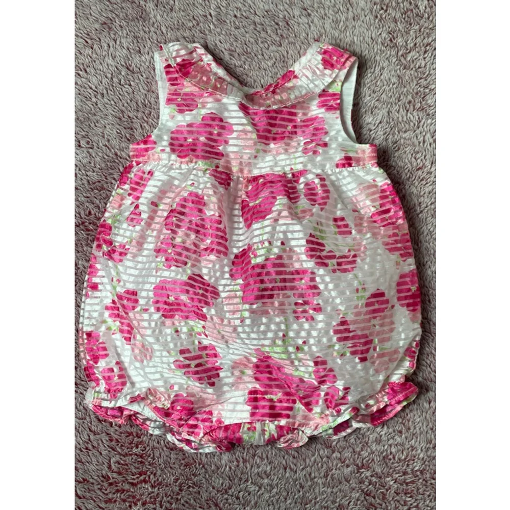 Baby Gymboree White Pink Floral Sleeveless Bodysuit 3-6 Months